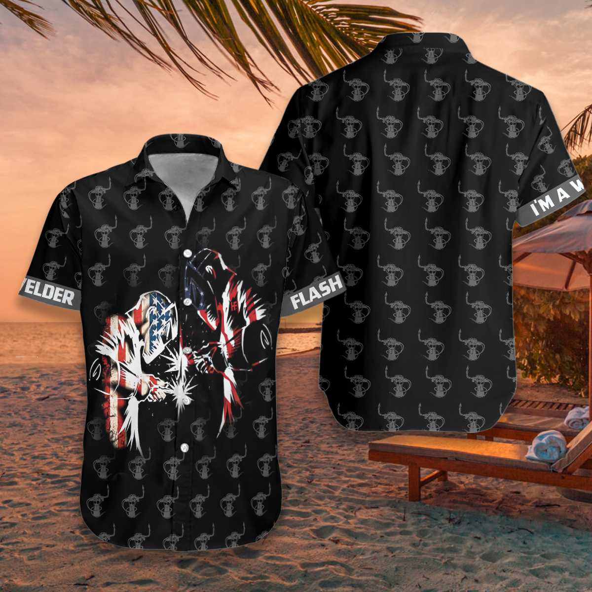 American Flag Welder Hawaiian Shirt, I'm A Welder Aloha Shirt For Men & Women, Best Gift For Welder