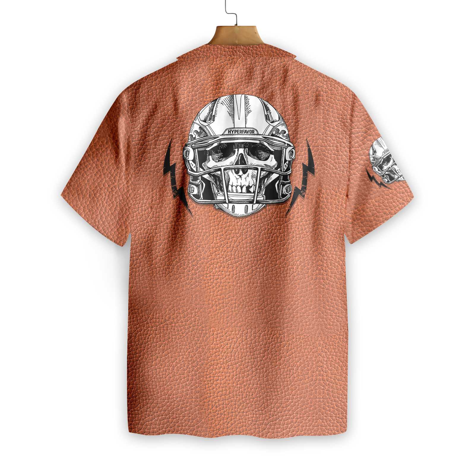 American Football Texture Hawaiian Shirt, Skull Helmet Aloha Shirt For Men & Women, Best Gift For Husband, Wife, Boyfriend, Girlfriend