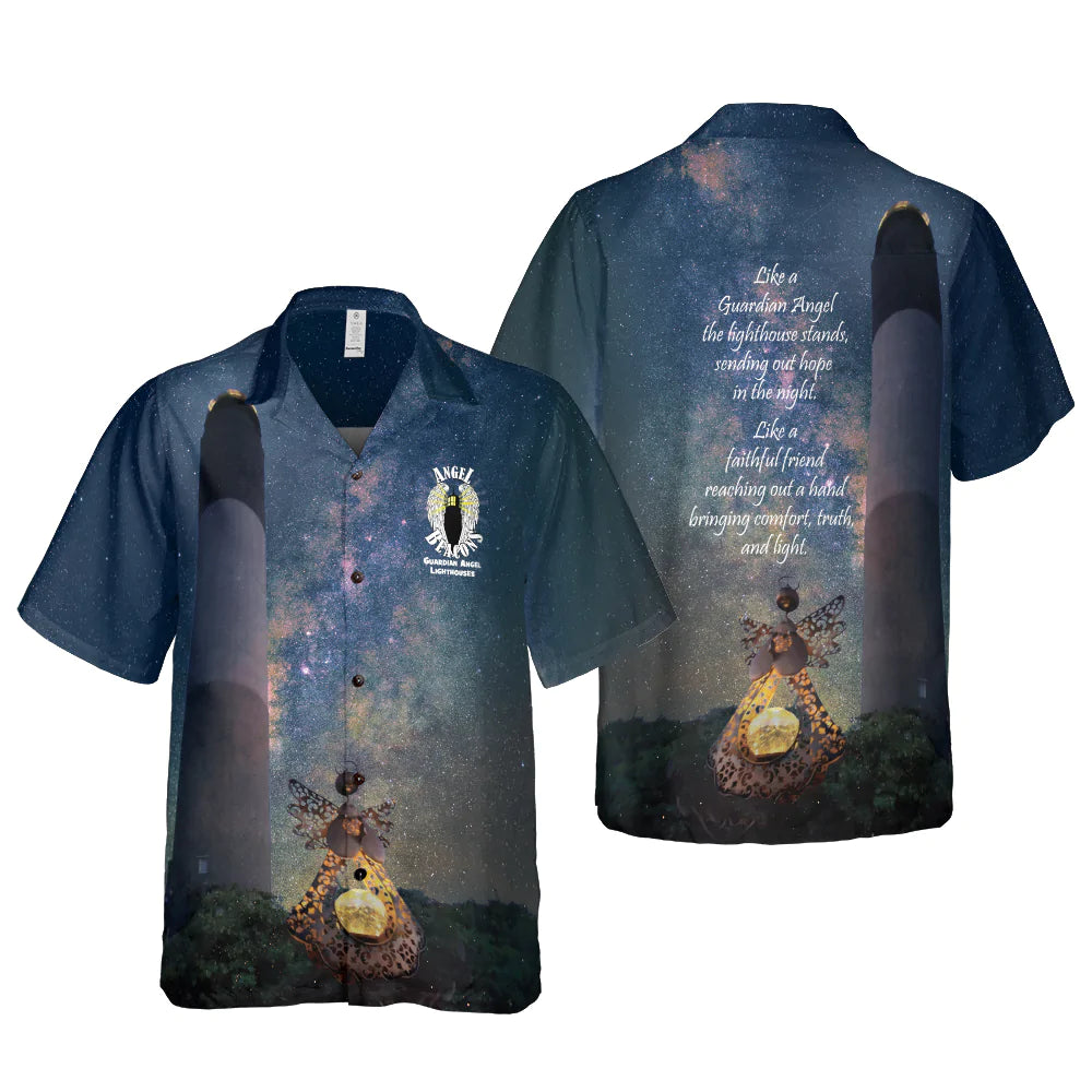 Angel Beacons Logo Hawaiian Shirt, Lighthouse Aloha Shirt For Men & Women, Best Gift For Husband, Wife, Boyfriend, Girlfriend