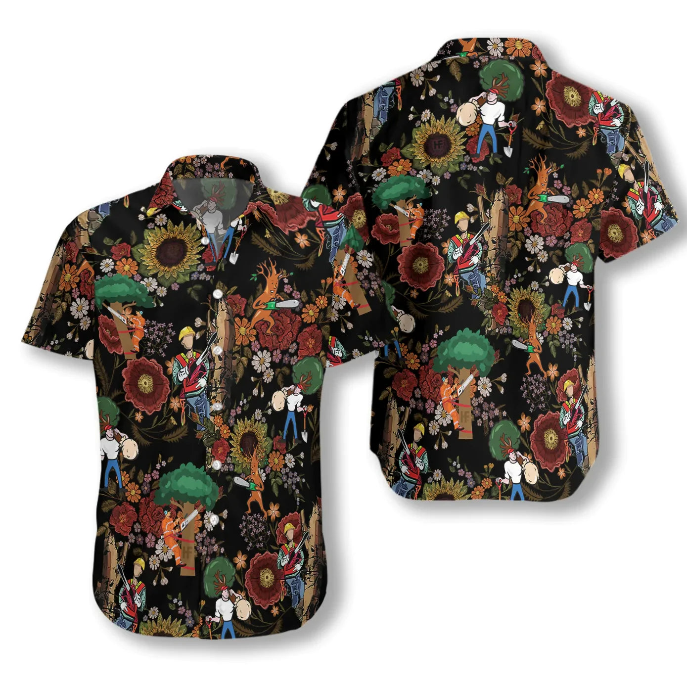 Arborist Proud Hawaiian Shirt, Flower Tree Pattern Aloha Shirt For Men & Women, Best Gift For Arborist, Husband, Wife, Boyfriend, Girlfriend