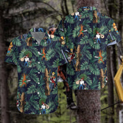 Arborist Proud Hawaiian Shirt, Leaves Pattern Navy Aloha Shirt For Men & Women, Best Gift For Arborist, Husband, Wife, Boyfriend, Girlfriend