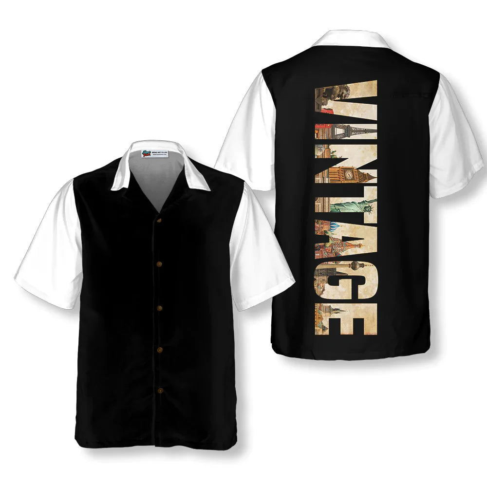 Vintage Hawaiian Shirt, Around The World Aloha Shirt For Men & Women, Best Gift For Summer, Husband, Wife, Boyfriend, Girlfriend