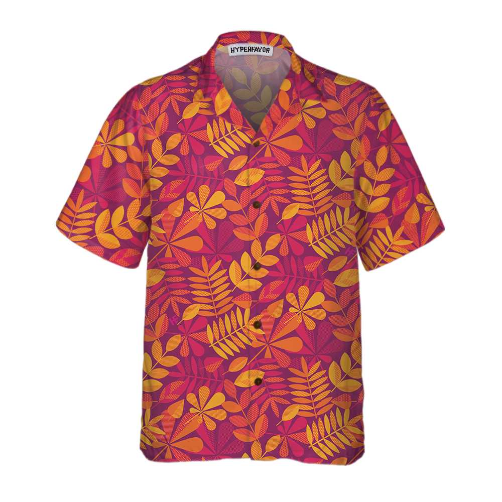 Autumn Leaves Seamless Pattern For Thanksgiving Hawaiian Shirt, Fall Season Thanksgiving Aloha Shirt for Men And Women, Gift For Thanksgiving Day