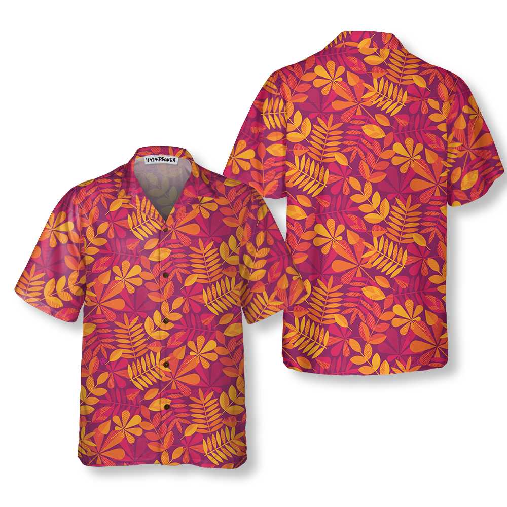 Autumn Leaves Seamless Pattern For Thanksgiving Hawaiian Shirt, Fall Season Thanksgiving Aloha Shirt for Men And Women, Gift For Thanksgiving Day
