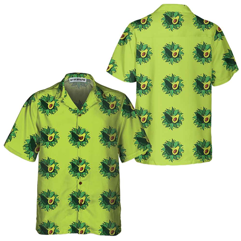 Avocado On Light Green Hawaiian Shirt, Funny Avocado Aloha Shirt, Short Sleeve Avocado Print Shirt, Best Gift For Avocado Lovers, Husband, Wife, Boyfriend, Girlfriend