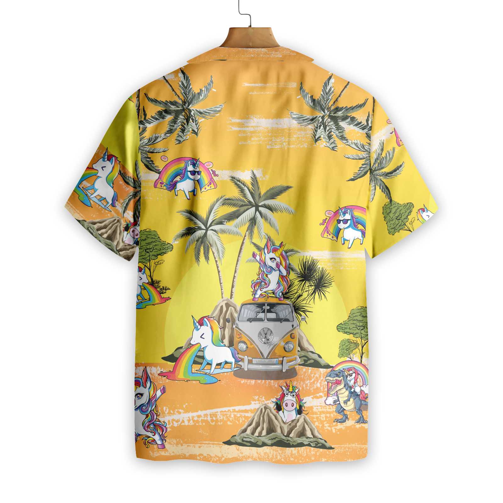 Baby Unicorn Summer Time Hawaiian Shirt, Stylish Unicorn Yellow Aloha Shirts for Men And Women, Best Gift For Unicorn Lovers, Husband, Wife, Boyfriend, Girlfriend