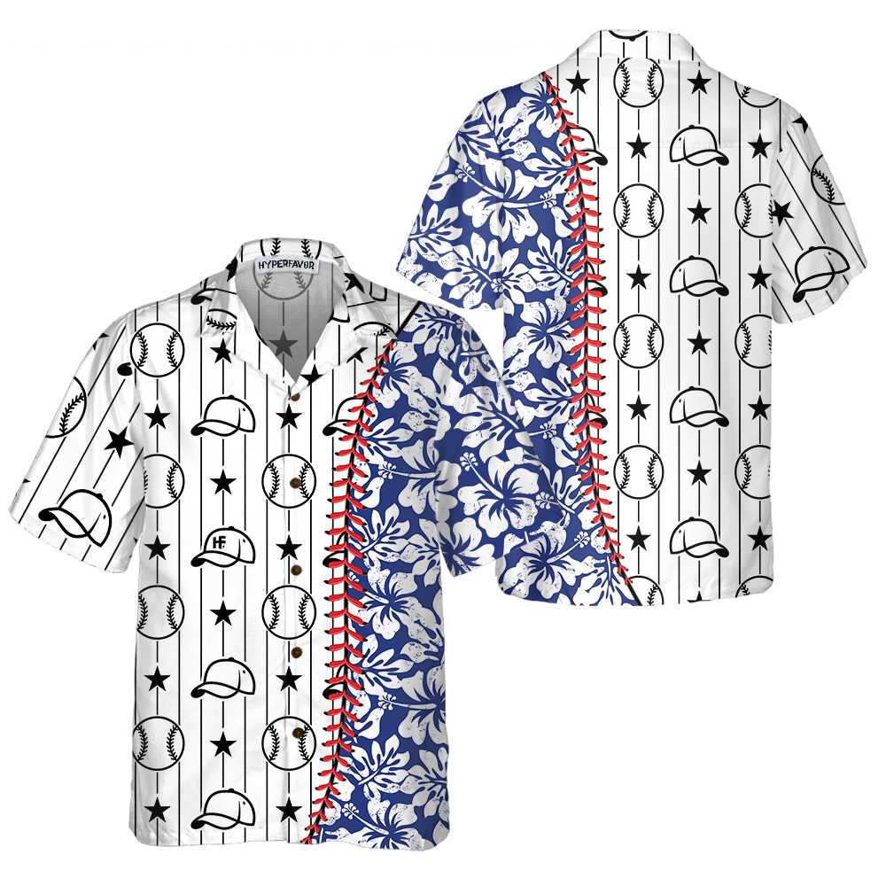 Baseball Tropical Pattern Baseball Hawaiian Shirt, Button Up Baseball Shirt For Men & Women, Cool Baseball Gift - Perfect Gift For Baseball Lovers, Friends, Husband, Boyfriend, Family