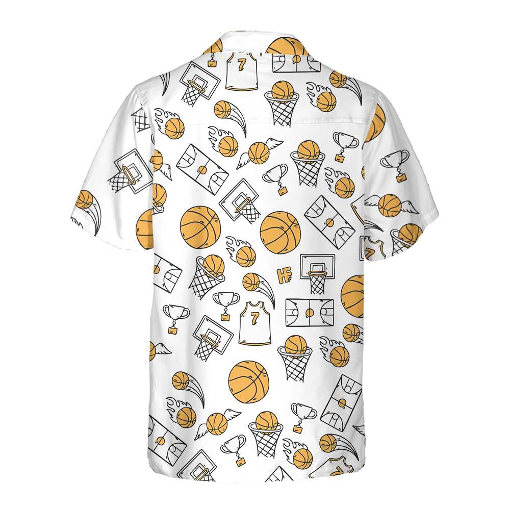 Basketball Pattern Hawaiian Shirt, Basketball Pattern Hawaiian Shirt For Adults, Best Hawaiian Basketball Shirt For Basketball Players