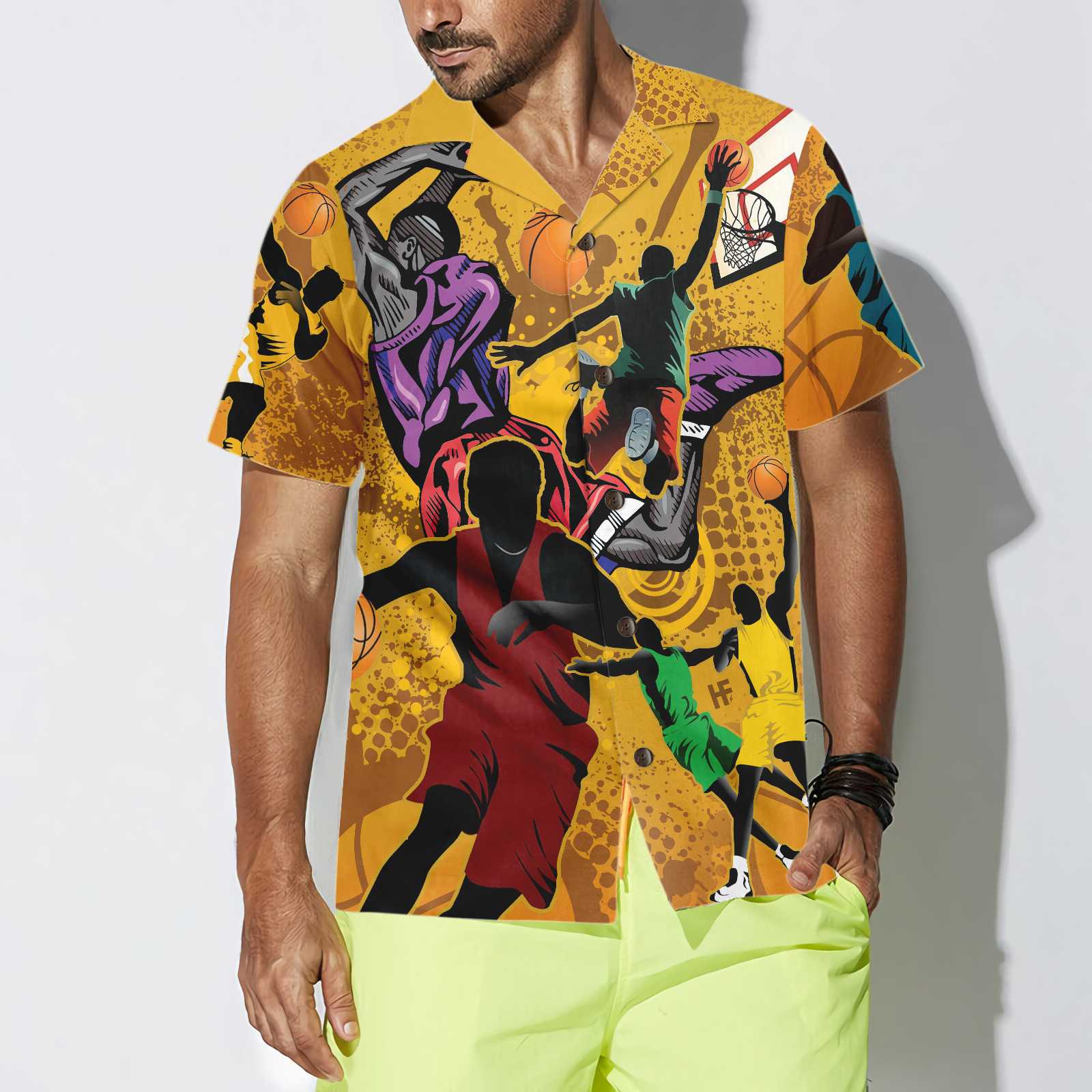 Basketball Players Hawaiian Shirt, Button Up Basketball Shirt For Men & Women, Cool Basketball Gift, Best Gift For Basketball Player, Friend, Family