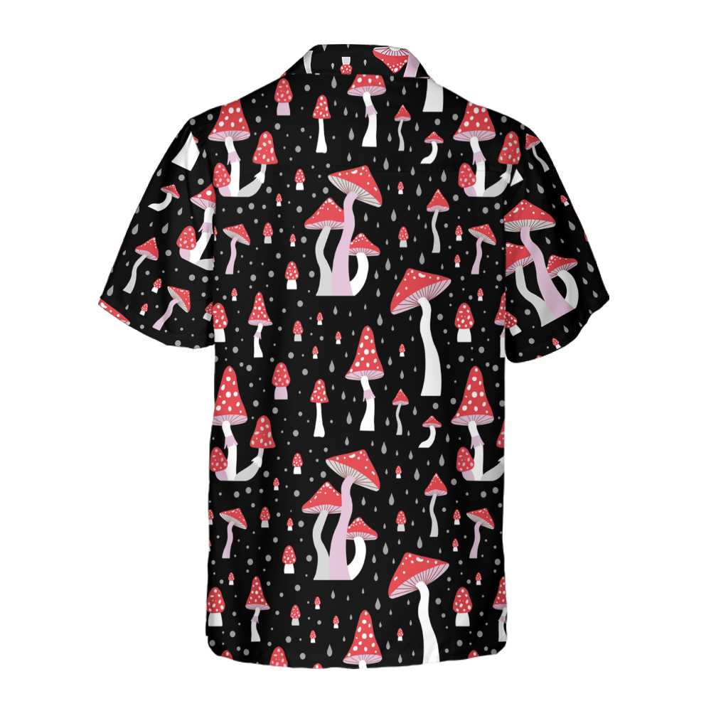 Beautiful Mushroom Hawaiian Shirt, Unique Mushroom Shirt, Mushroom Print Shirt, Pink Mushroom Flamingo Shirt, Best Gift For Lovers, Friends, Boyfriends, Husband, Family