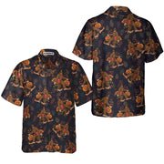 Bigfoot Grabbing Turkey And Pumpkin Hawaiian Shirt, Funny Thanksgiving Bigfoot Shirt, Best Gift For Thanksgiving Day, Bigfoot Halloween Aloha Shirt For Men, Pumpkin Aloha Shirt, Perfect Gift For Halloween Lovers, Friends, Husband, Boyfriend, Family