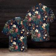 Bigfoot With Tropical Leaves Funny Halloween Hawaiian Shirt, Best Halloween Shirt For Men And Women, Aloha Tropical Leaves Shirt, Perfect Gift For Halloween Lovers, Friends, Husband, Boyfriend, Family