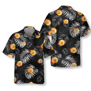 Bitcoin Flame And Tropical Pattern Hawaiian Shirt, Bitcoin Aloha Shirt For Men - Perfect Gift For Bitcoin Lovers, Family, Friends, Husband, Boyfriend