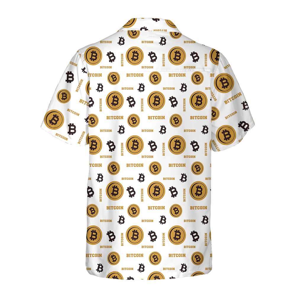 Bitcoin Pattern Hawaiian Shirt, Funny Bitcoin Aloha Shirt For Men & Women - Perfect Gift Husband, Wife, Boyfriend, Girlfriend, Family, Friends