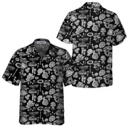 Mushroom Hawaiian Shirt, Black and White Mushroom Shirt For Men & Women - Perfect Gift Husband, Wife, Boyfriend, Girlfriend, Family, Friends