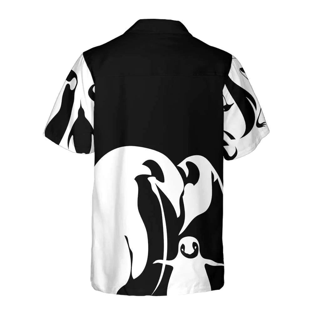Black And White Penguin Hawaiian Shirt, Cool Penguin Hawaiian Shirt For Men - Perfect Gift Husband, Wife, Boyfriend, Girlfriend, Family, Friends