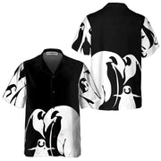 Black And White Penguin Hawaiian Shirt, Cool Penguin Hawaiian Shirt For Men - Perfect Gift Husband, Wife, Boyfriend, Girlfriend, Family, Friends