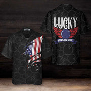 Black Bowling American Flag Hawaiian Shirt, Bowling Balls Shirt, Best Gift For Bowling Players, Friends, Family, Husband, Boyfriend