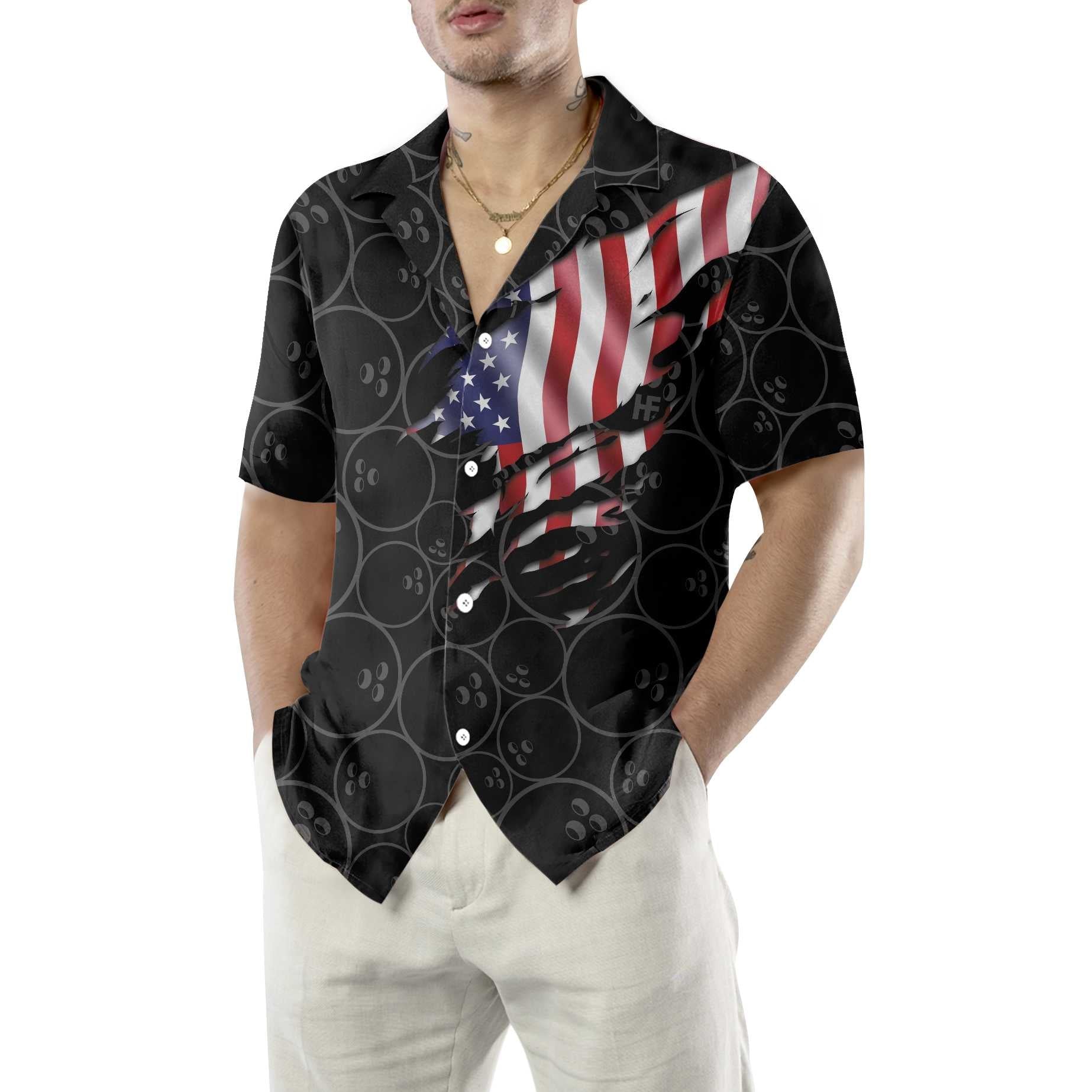 Bowling American Flag Hawaiian Shirt, Unique Bowling Shirt, Best Gift For Bowling Players, Friend, Family