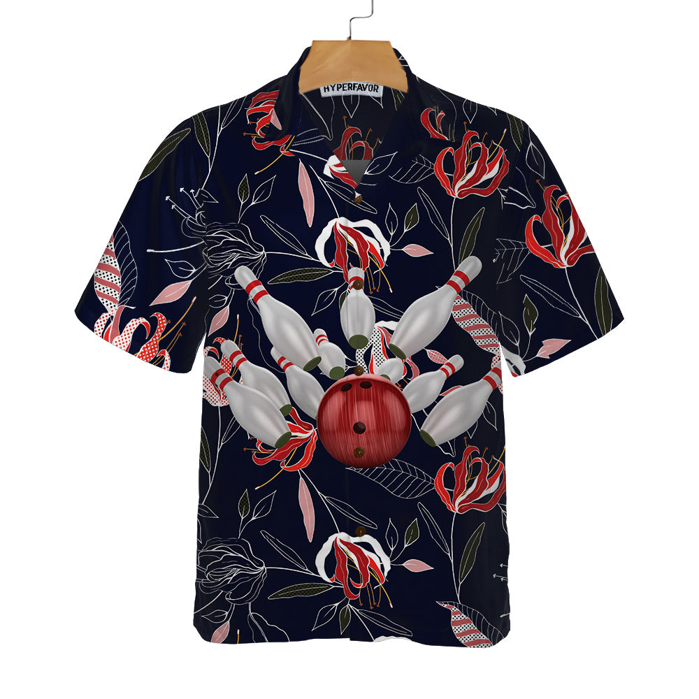 Bowling Colorful Flowers Hawaiian Shirt, Floral Bowling Shirt, Best Gift For Bowling Players, Friend, Family