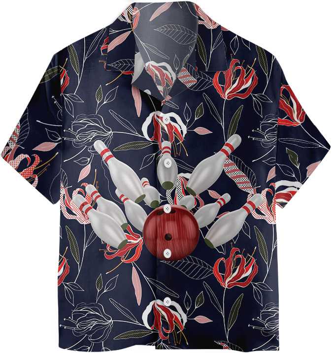 Bowling Colorful Flowers Hawaiian Shirt, Floral Bowling Shirt, Best Gift For Bowling Players, Friend, Family