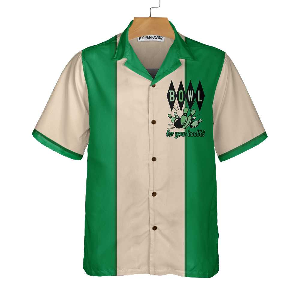 Bowling Is My Therapy Hawaiian Shirt, Green And White Bowling Shirt, Best Gift For Bowling Players, Friend, Family