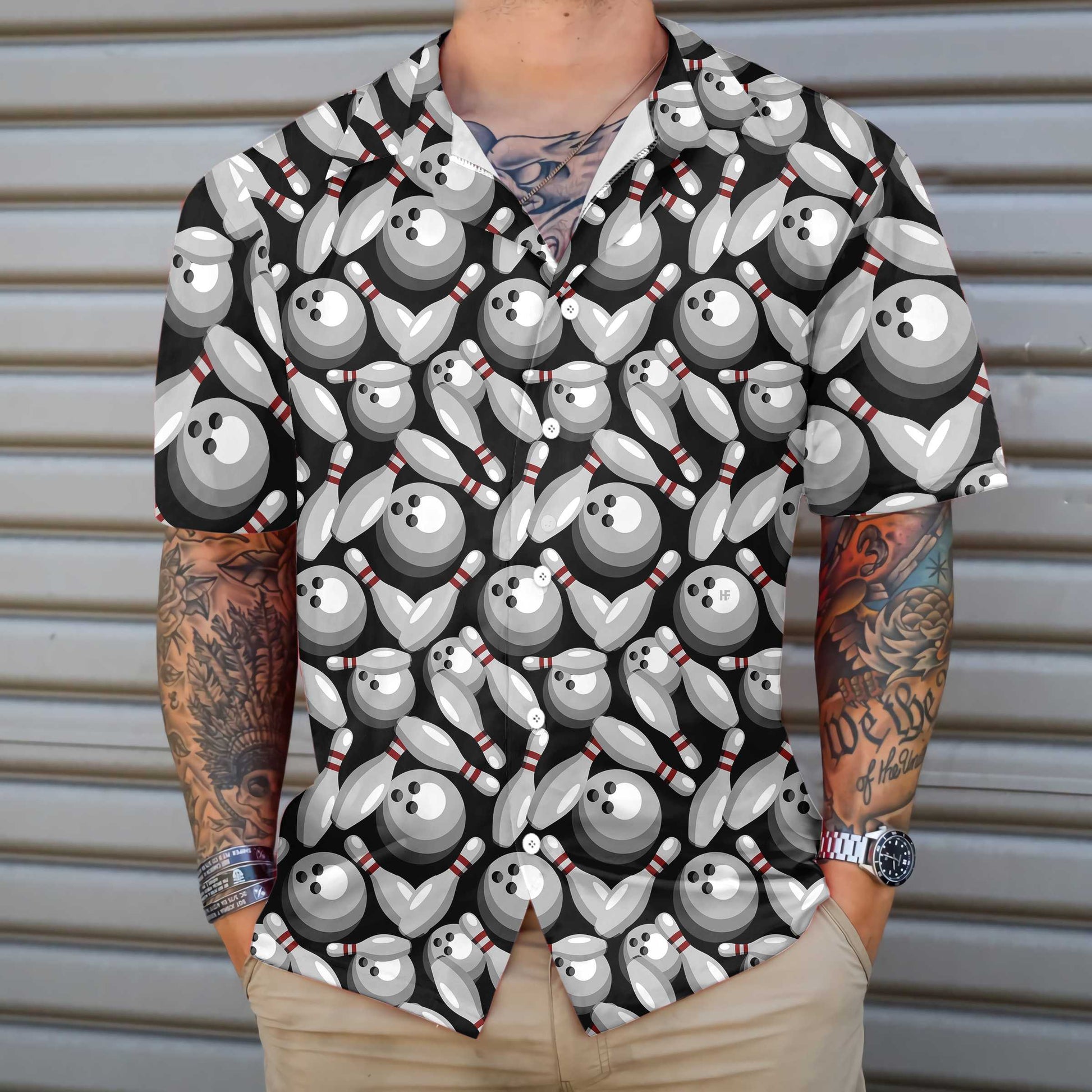 Bowling Pins & Balls Hawaiian Shirt, Seamless Bowling Patterns Shirt, Best Gift For Bowling Lovers, Friend, Family