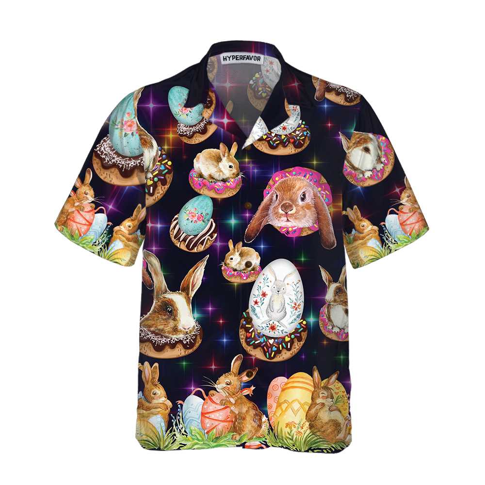 Bunnies In Galaxy Hawaiian Shirt, Easter Bunny Shirt, Funny Easter Shirt & Easter Gift Ideas, Best Gift For Bunny Lover, Friend, Family