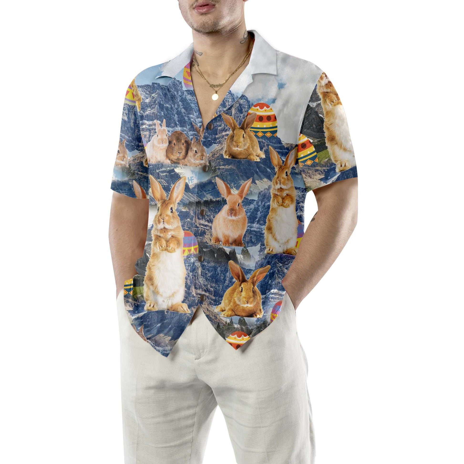 Bunny And Easter Egg Hawaiian Shirt, Easter Egg Hunt Shirt, Easter Bunny Hawaiian Shirt, Best Gift For Bunny Lover, Friend, Family