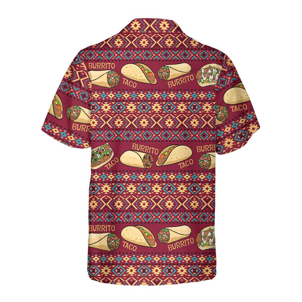 Burgundy Taco Mexican Folk Taco Hawaiian Shirt, Funny Taco Shirts For Men And Women, Taco Gift For Taco Lover, Friend, Family