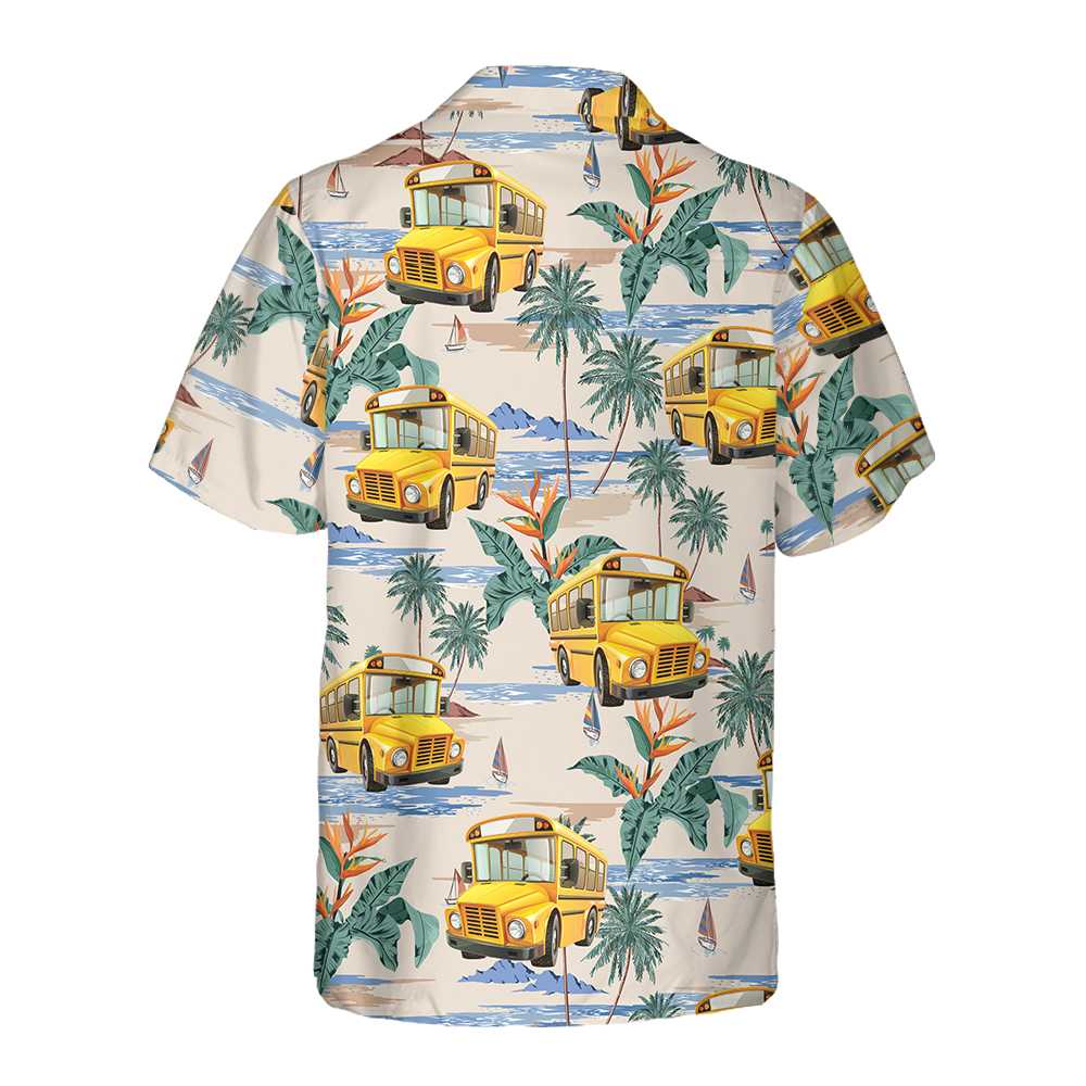 Bus Driver And Tropical Pattern Hawaiian Shirt, Tropical Bus Driver Shirt For Men, Bus Driver Gift Idea, Best Gift For Husband, Wife, Boyfriend, Girlfriend, Friend, Family