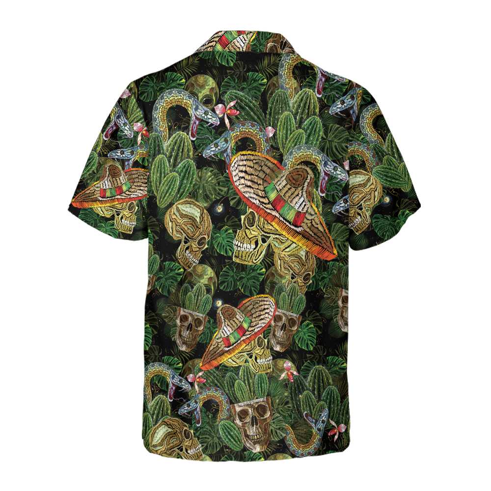 Cactus & Skull Hawaiian Shirt, Cool Skull Cactus Hawaiian Shirt, Cactus Gift For Men And Women