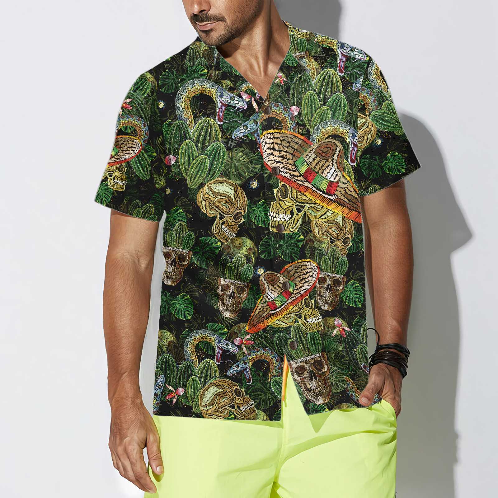 Cactus & Skull Hawaiian Shirt, Cool Skull Cactus Hawaiian Shirt, Cactus Gift For Men And Women