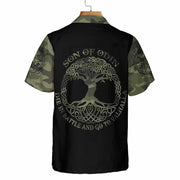 Camouflage Skull Viking Hawaiian Shirt, Son Of Odin Viking Shirt, Best Gift For Husband, Boyfriend, Friend, Family