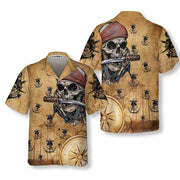 Captain Pirate Hawaiian Shirt, Cool Pirate Shirt For Adults, Pirate Pattern Shirt For Men, Best Gift For Husband, Wife, Boyfriend, Girlfriend, Friend, Family