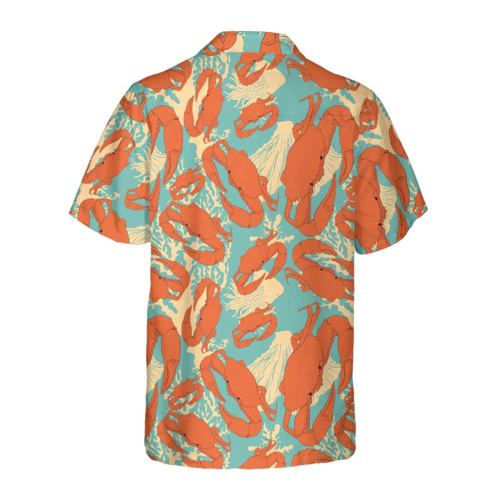 Cartoon Crab Hawaiian Shirt, Unique Crab Shirt, Crab Print Shirt For Adults, Best Gift For Cartoon Lover, Friend, Family