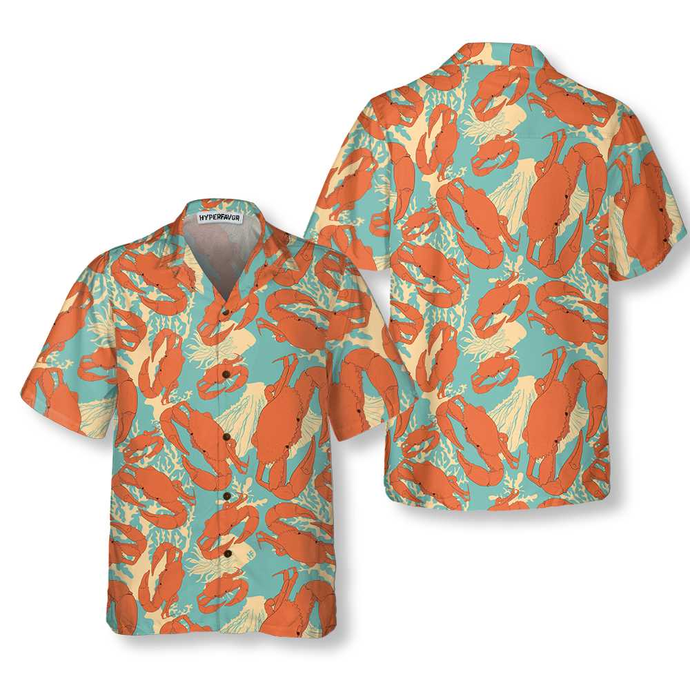 Cartoon Crab Hawaiian Shirt, Unique Crab Shirt, Crab Print Shirt For Adults, Best Gift For Cartoon Lover, Friend, Family