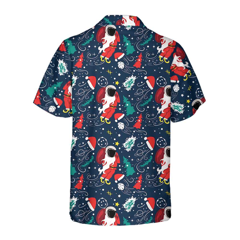 Cartoon Santa Claus Flying In Space Christmas Hawaiian Shirt, Santa Hawaiian Shirt For Men, Best Gift For Cartoon Lover, Friend, Family