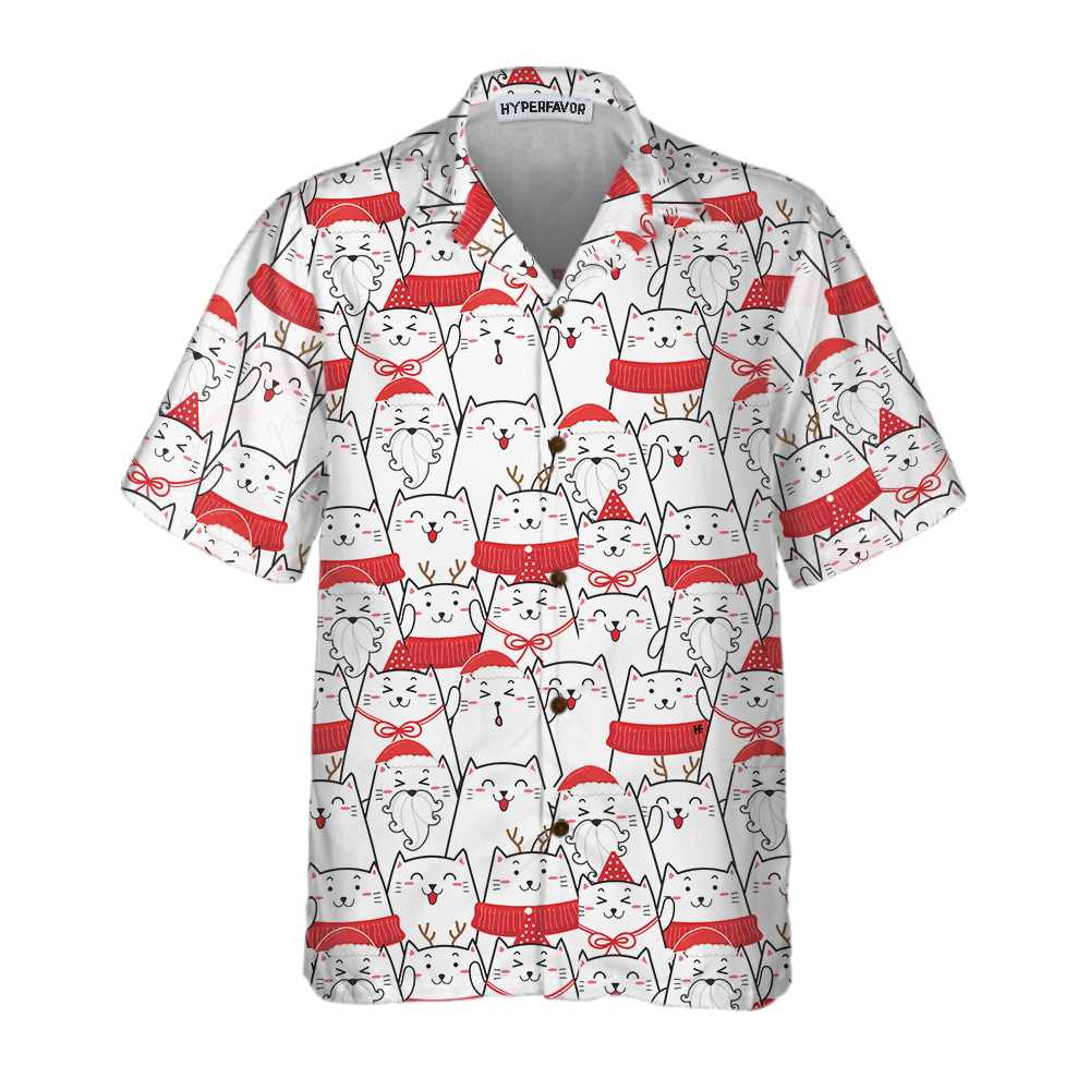 Cat The Red Christmas Hawaiian Shirt, Cute Cat Christmas Shirt, Best Christmas Gift Idea, Best Gift For Cat Lover, Friend, Family