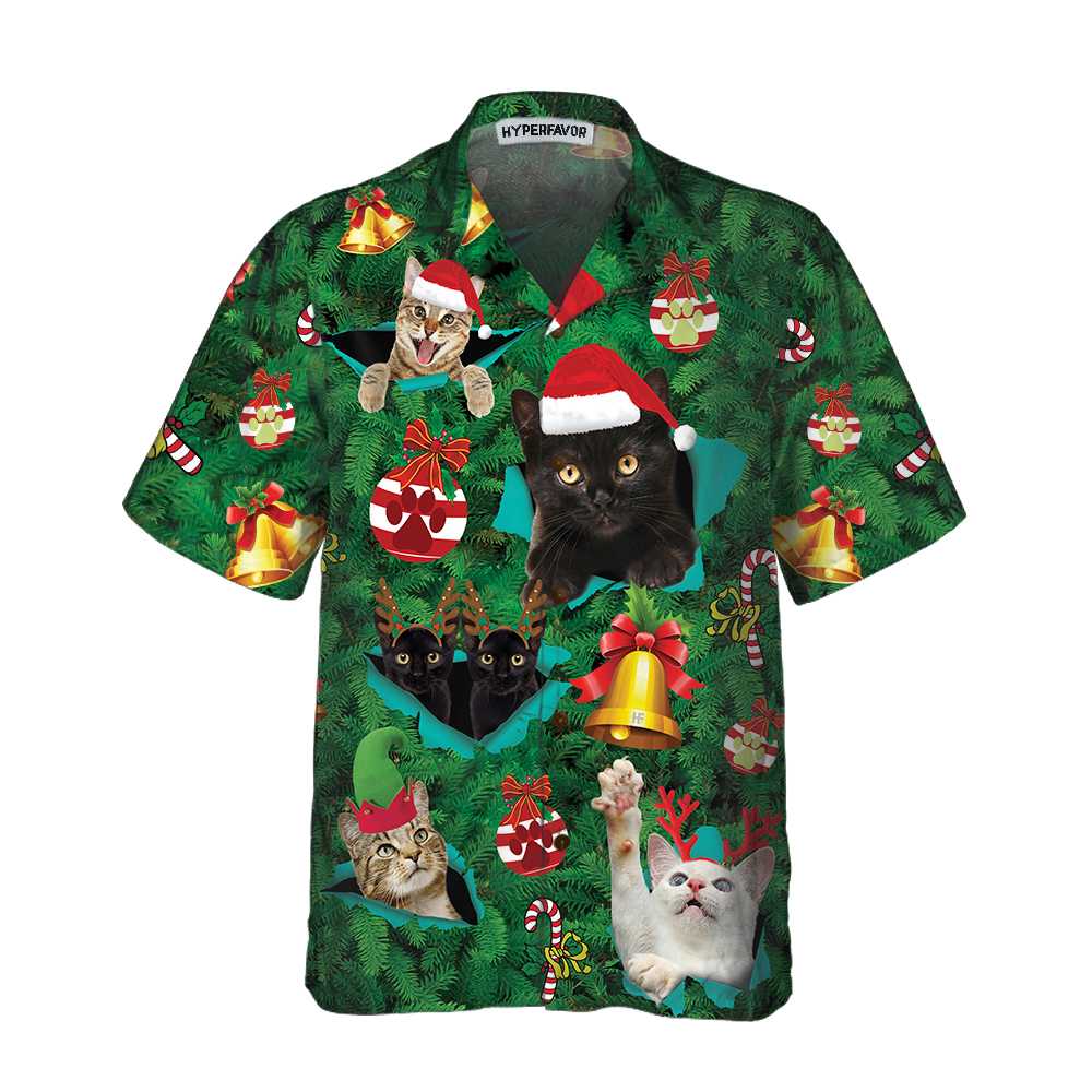 Cats For Christmas Hawaiian Shirt, Funny Christmas Cat Shirt, Best Gift For Christmas, Friend, Family
