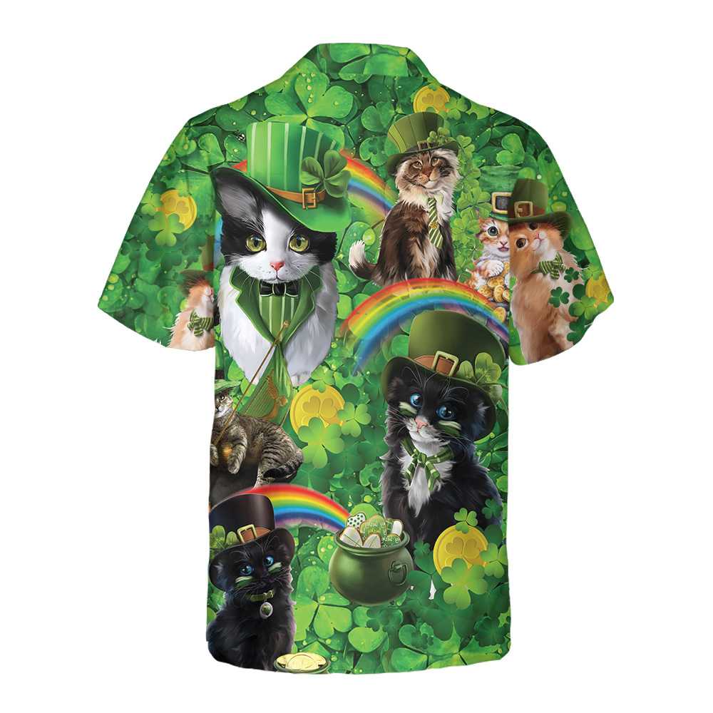 Cats Saint Patrick's Day Hawaiian Shirt, St. Patricks Day Shirt, Cool St Patrick's Day Gift, Best Gift For Cat Lover, Friend, Family