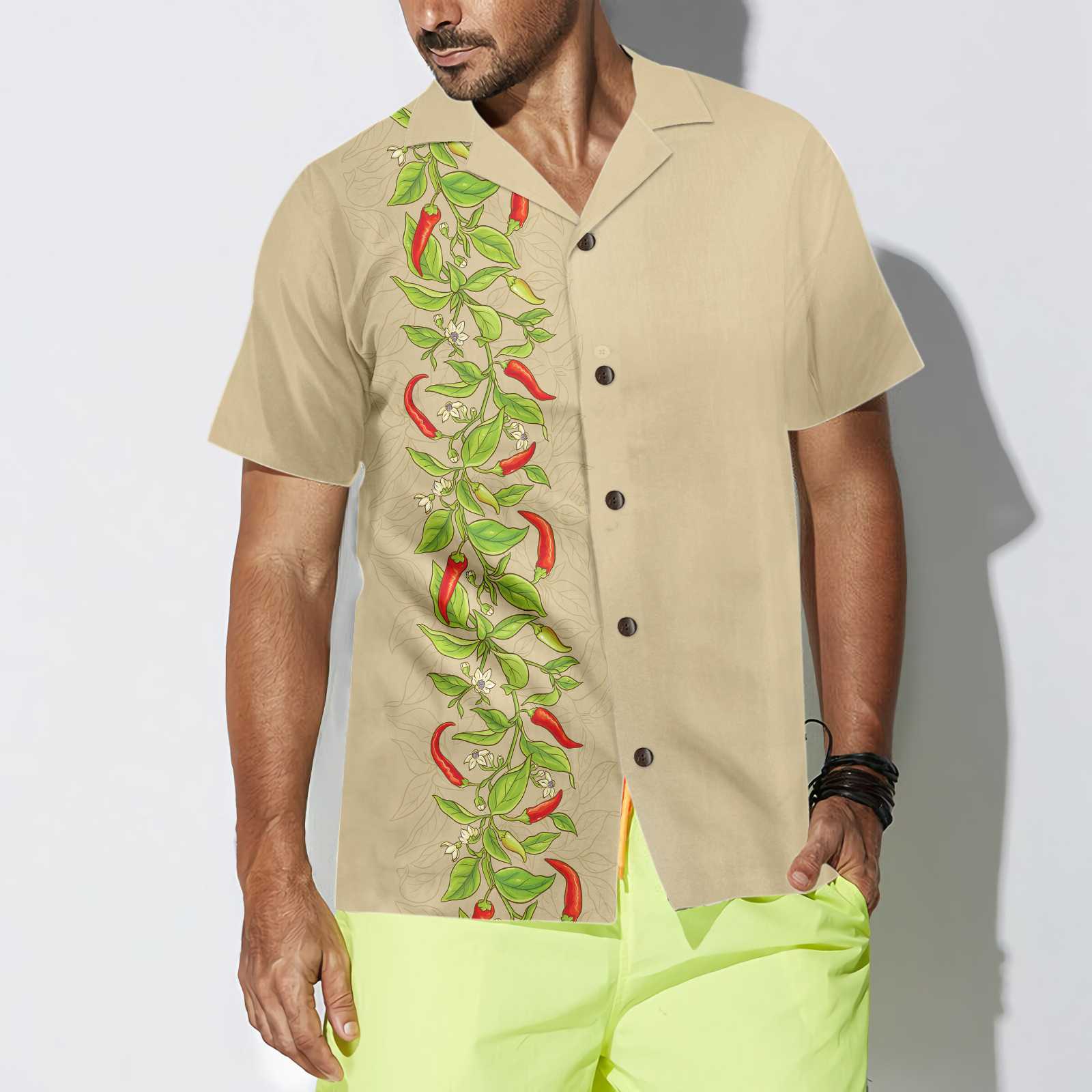 Cayenne Pepper Branches Hawaiian Shirt, Funny Red Pepper Shirt For Men, Red Hot Chilli Shirt, Best Gift For Husband, Wife, Boyfriend, Girlfriend, Friend, Family