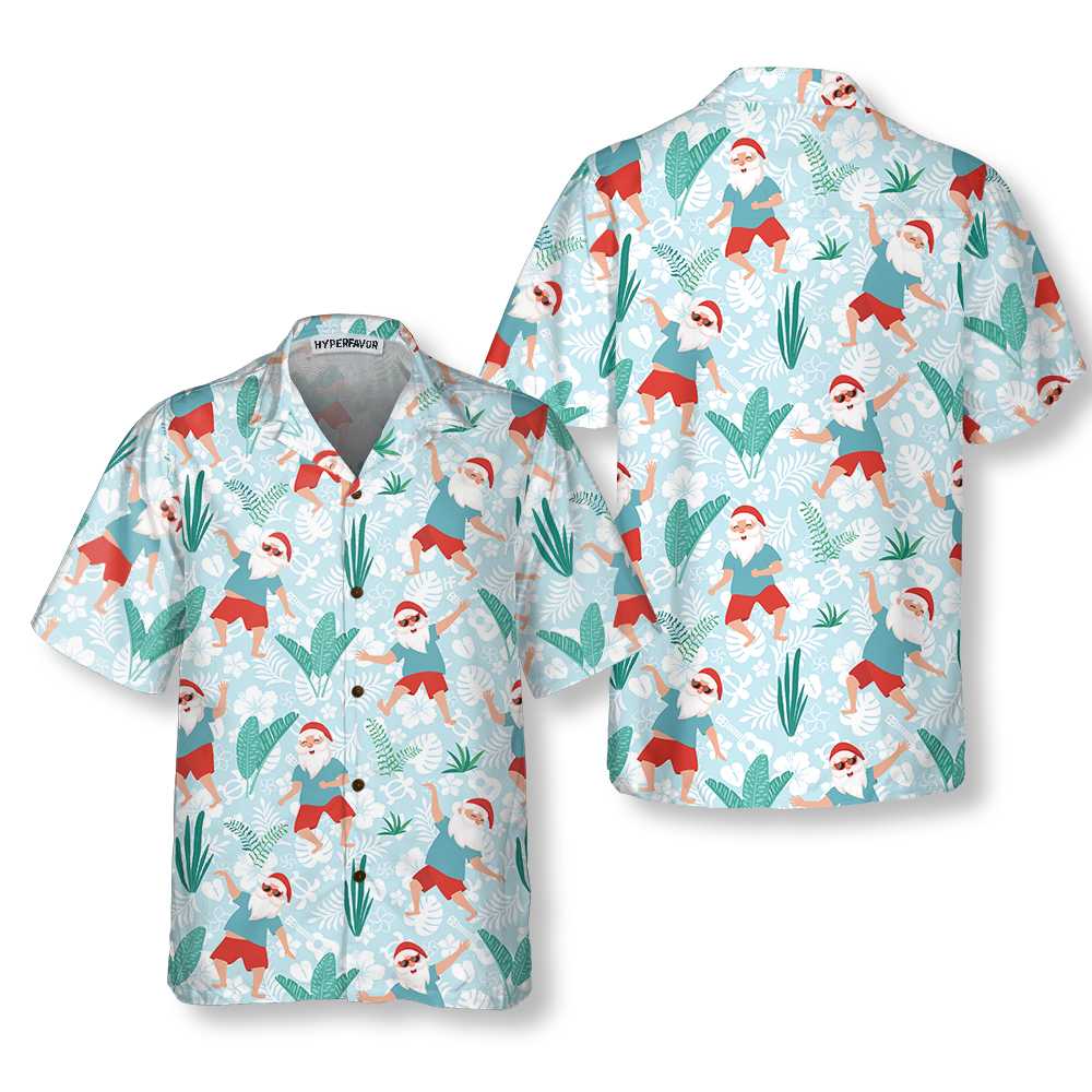Cheerful Dancing Santa Christmas Hawaiian Shirt, Funny Christmas Santa Shirt, Gift For Christmas, Best Gift For lover, Friend, Family