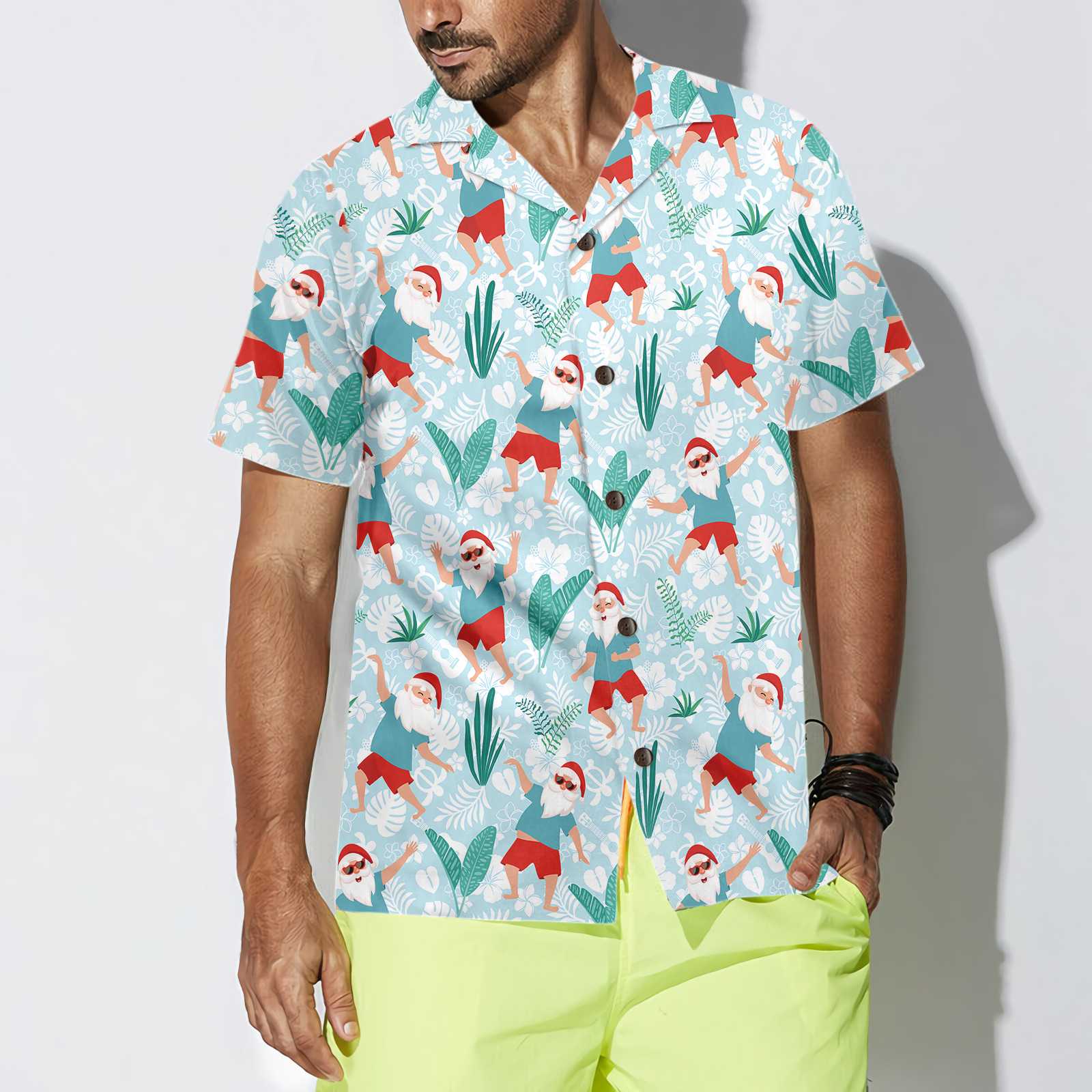 Cheerful Dancing Santa Christmas Hawaiian Shirt, Funny Christmas Santa Shirt, Gift For Christmas, Best Gift For lover, Friend, Family