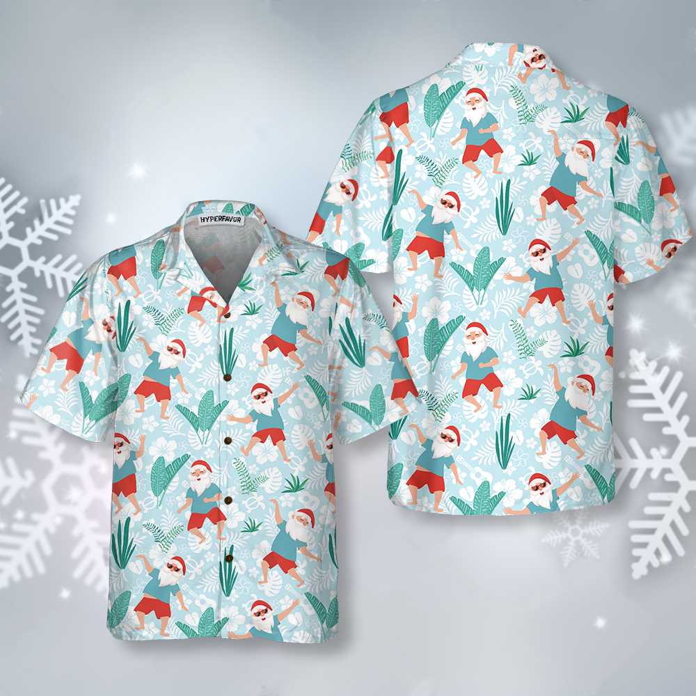 Cheerful Dancing Santa Christmas Hawaiian Shirt, Funny Christmas Santa Shirt, Gift For Christmas, Best Gift For lover, Friend, Family