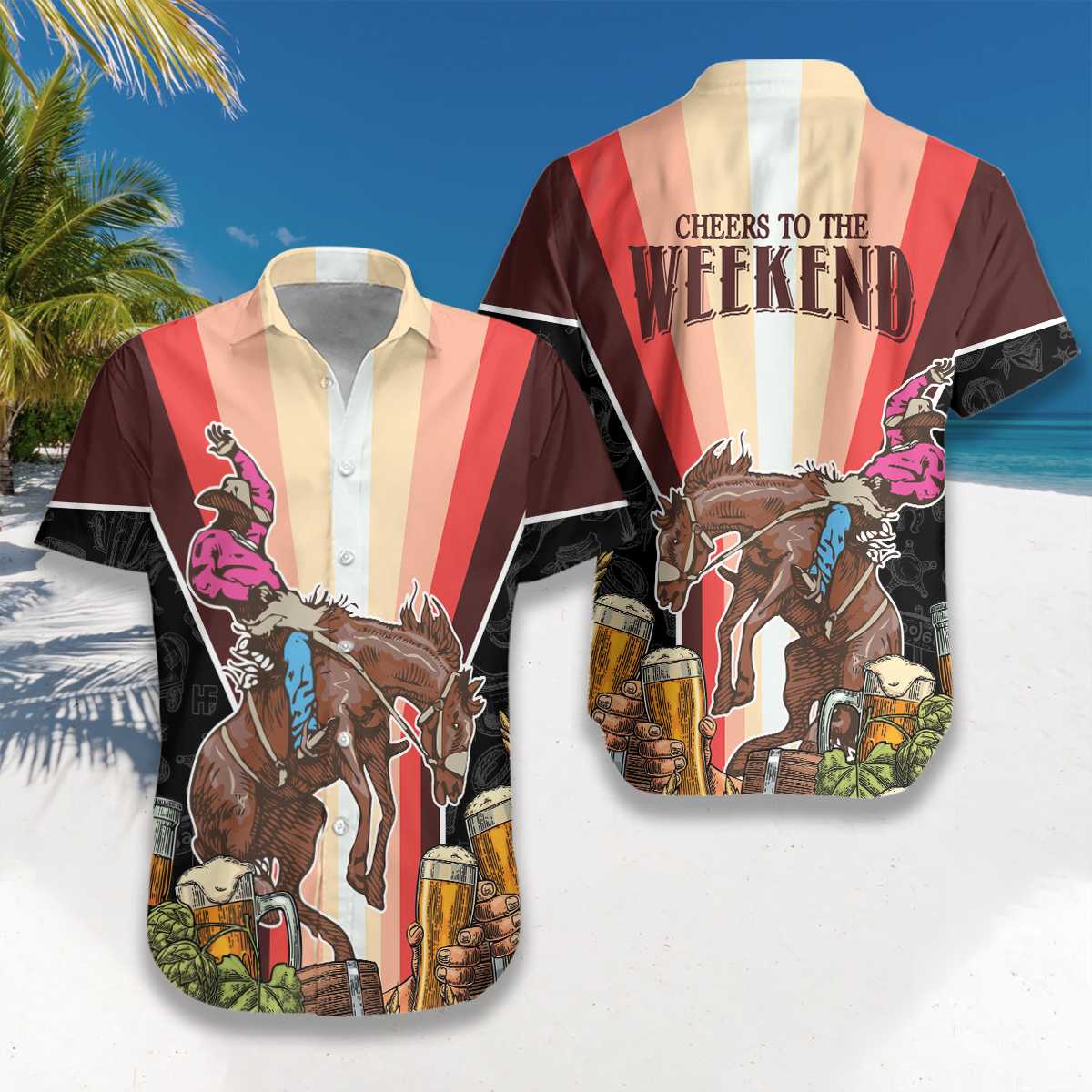 Cheers to the Weekend Rodeo Hawaiian Shirt, Best Gift For lover, Friend, Family