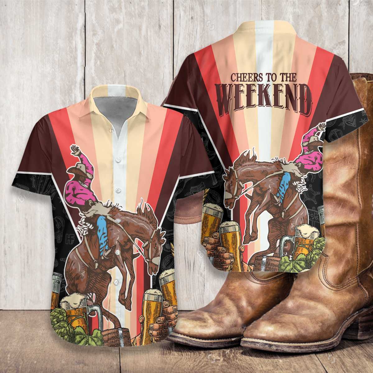 Cheers to the Weekend Rodeo Hawaiian Shirt, Best Gift For lover, Friend, Family