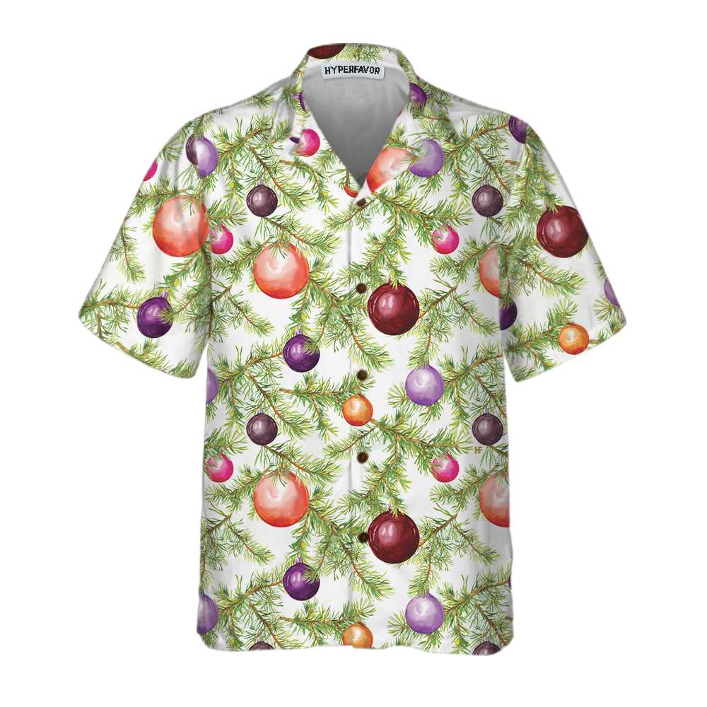 Christmas Baubles And Fir Tree Twigs Hawaiian Shirt, Funny Christmas Tree Shirt, Best Xmas Gift Idea, Best Gift For Christmas, Friend, Family