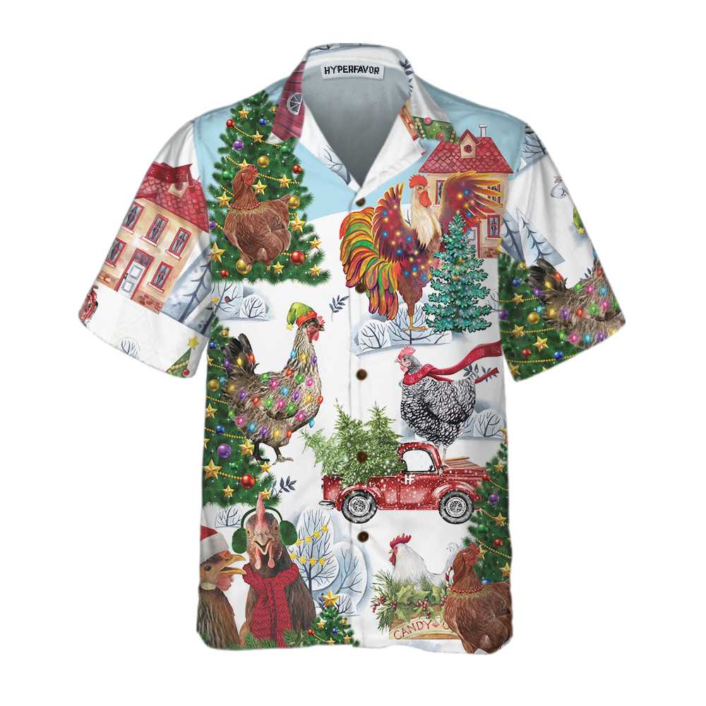 Christmas Chicken Hawaiian Shirt, Funny Chicken Christmas Shirt, Best Gift For Christmas, Friend, Family
