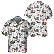Christmas Chicken With Poinsettia Flower Hawaiian Shirt, Tropical Christmas Shirt For Men, Best Gift For Christmas, Friend, Family